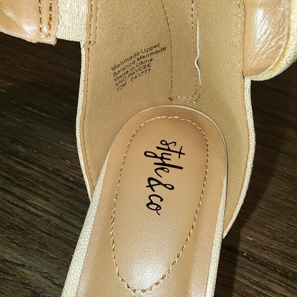 STYLE CO Women's Paycee Two-Piece Dress Sandals PLATINO 10M - Picture 6 of 13